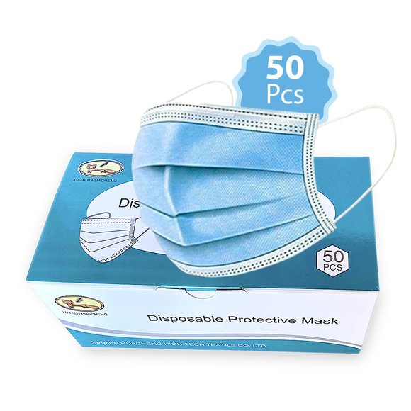 Disposable Protective Face Mask, 50 Per Box - Picture 1 of 7